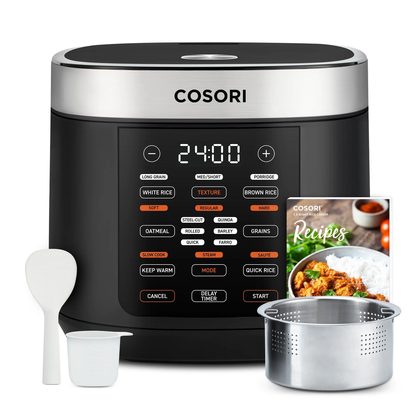 5QT Fuzzy Logic Multifunctional Rice Cooker With Steamer & Keep Warm Function