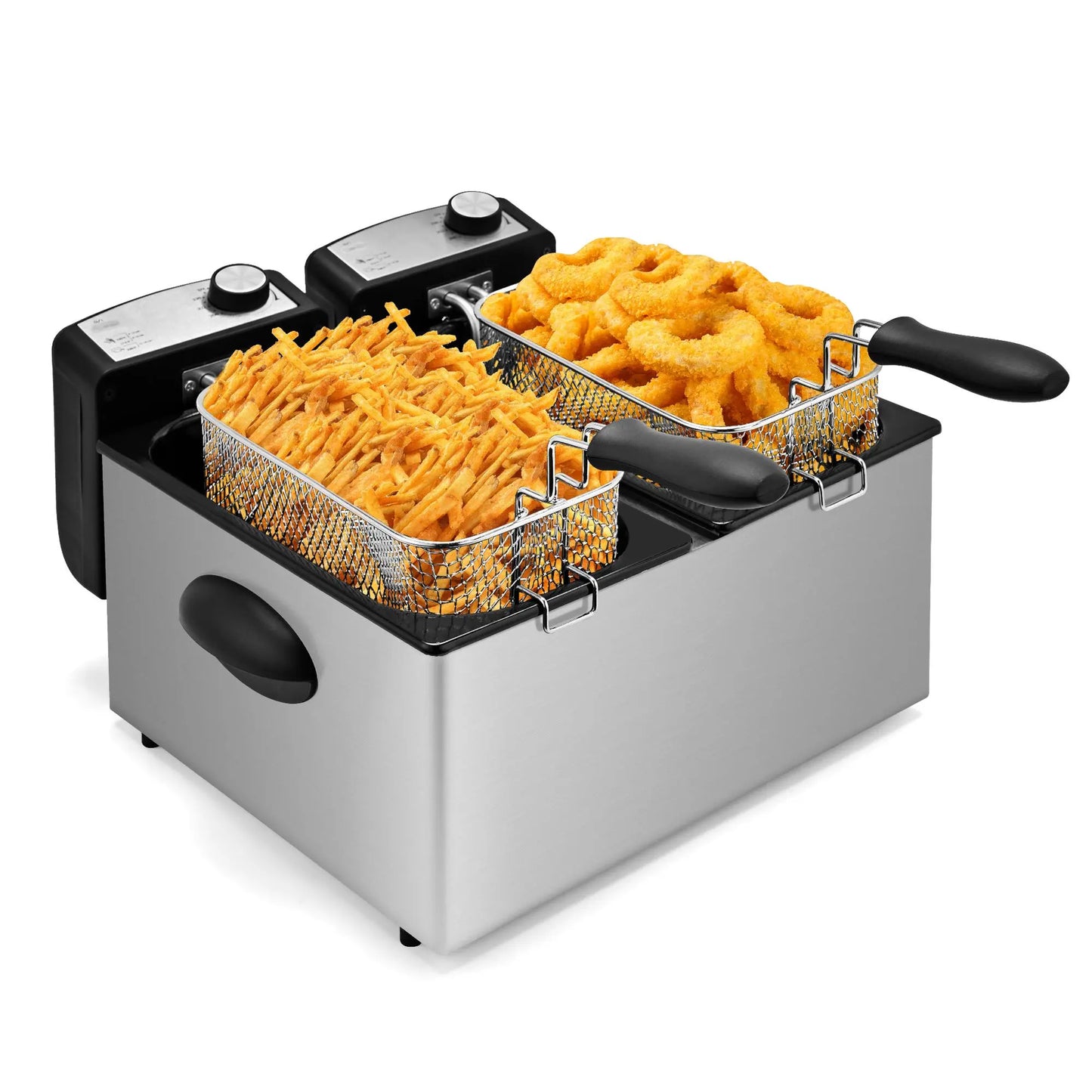 1500W 2.6 Quart Electric Deep Fryer, Removable Lid & Non-Stick Pot Dishwasher Friendly