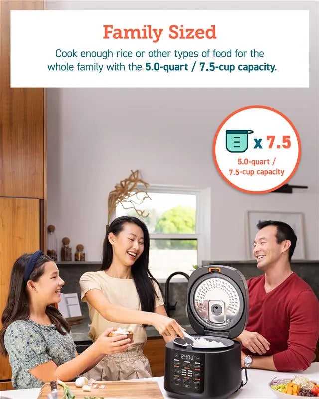 5QT Fuzzy Logic Multifunctional Rice Cooker With Steamer & Keep Warm Function